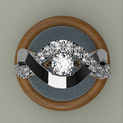 Swirl diamond fashion ring