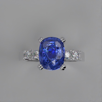 Cushion cut Sapphire engagement
