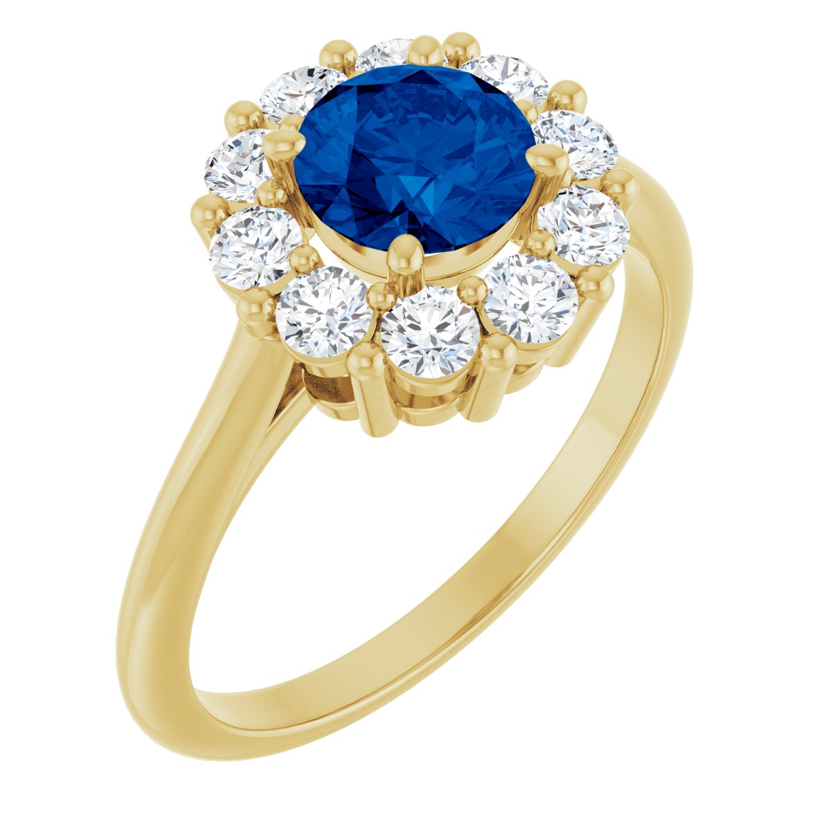 A halo-style diamond ring