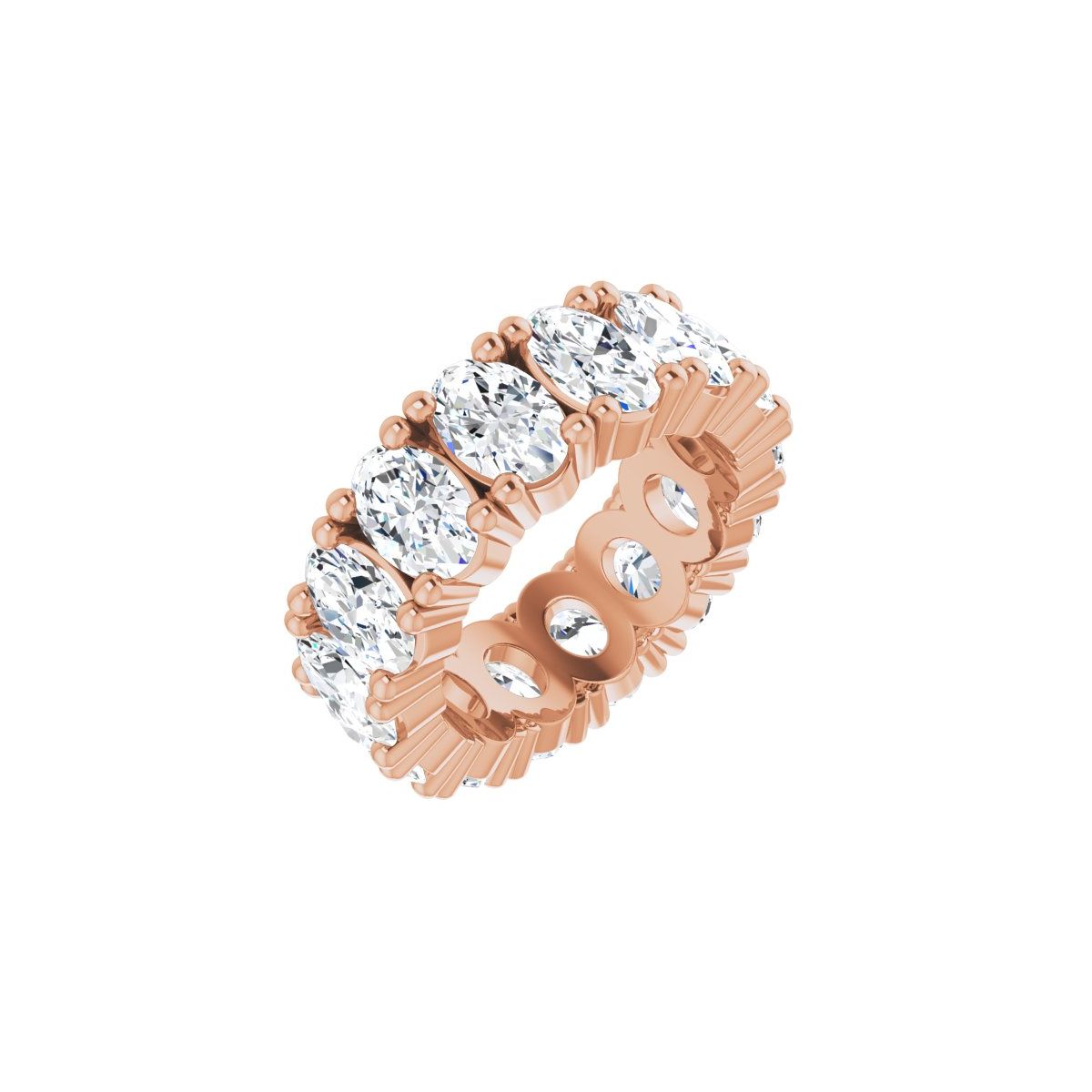 14K Rose Gold 5 1/5 CTW Natural Diamond Eternity Band Size 4