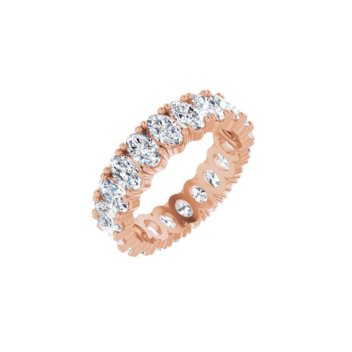 14K Rose Gold 5 CTW Natural Diamond Eternity Band Size 6.5