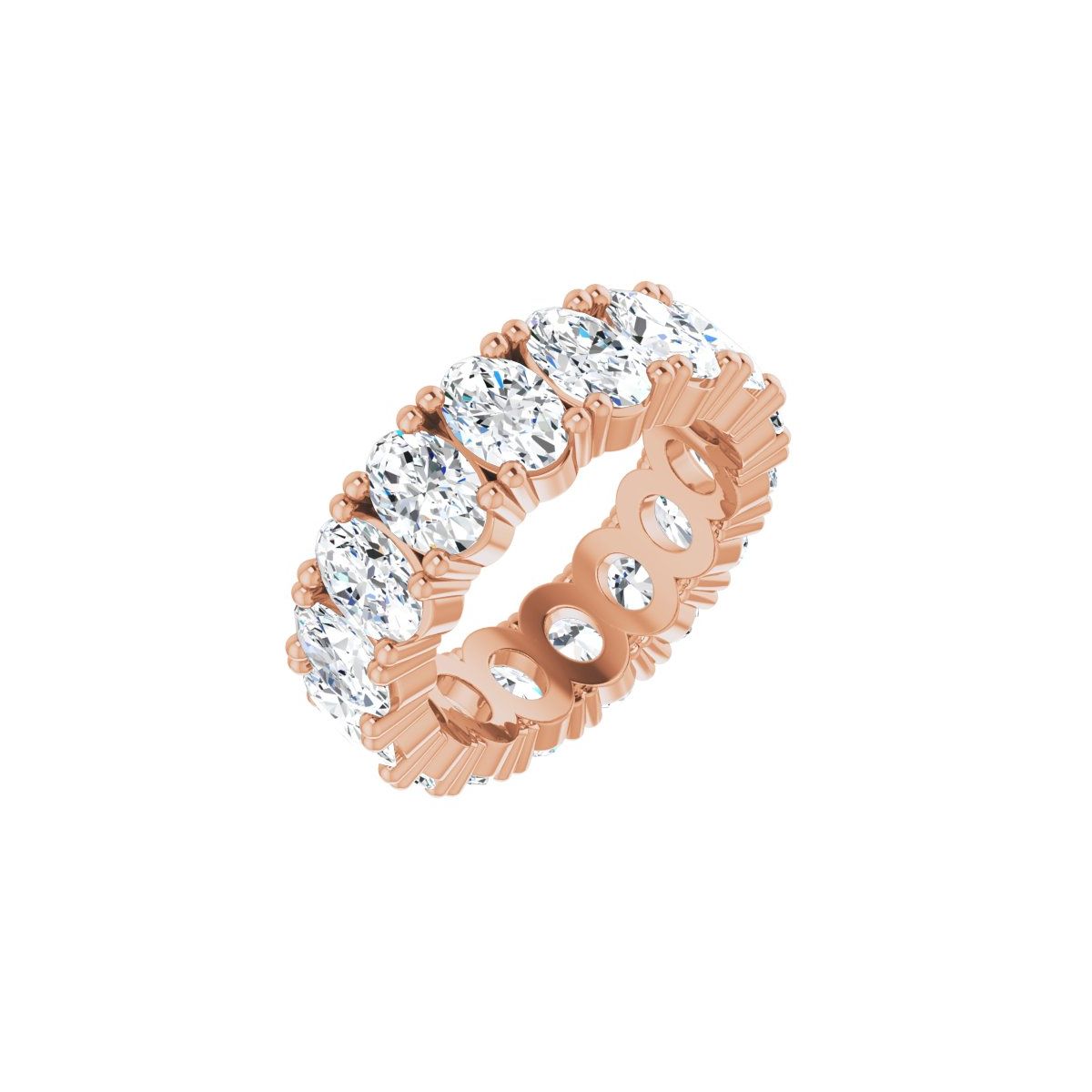 14K Rose Gold 6 CTW Natural Diamond Eternity Band Size 6.25