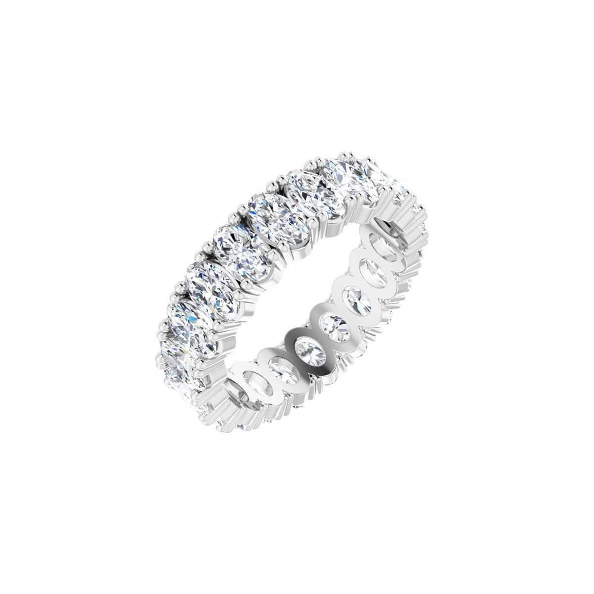 14K White Gold 5 CTW Natural Diamond Eternity Band Size 6.5