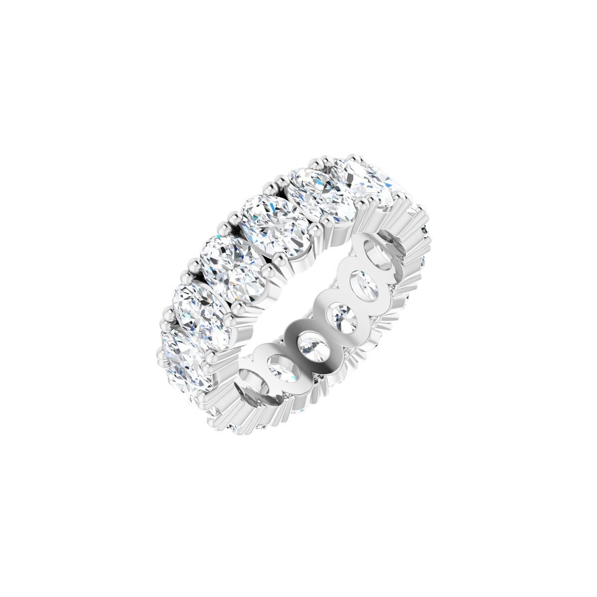 14K White Gold 6 CTW Natural Diamond Eternity Band Size 6.25
