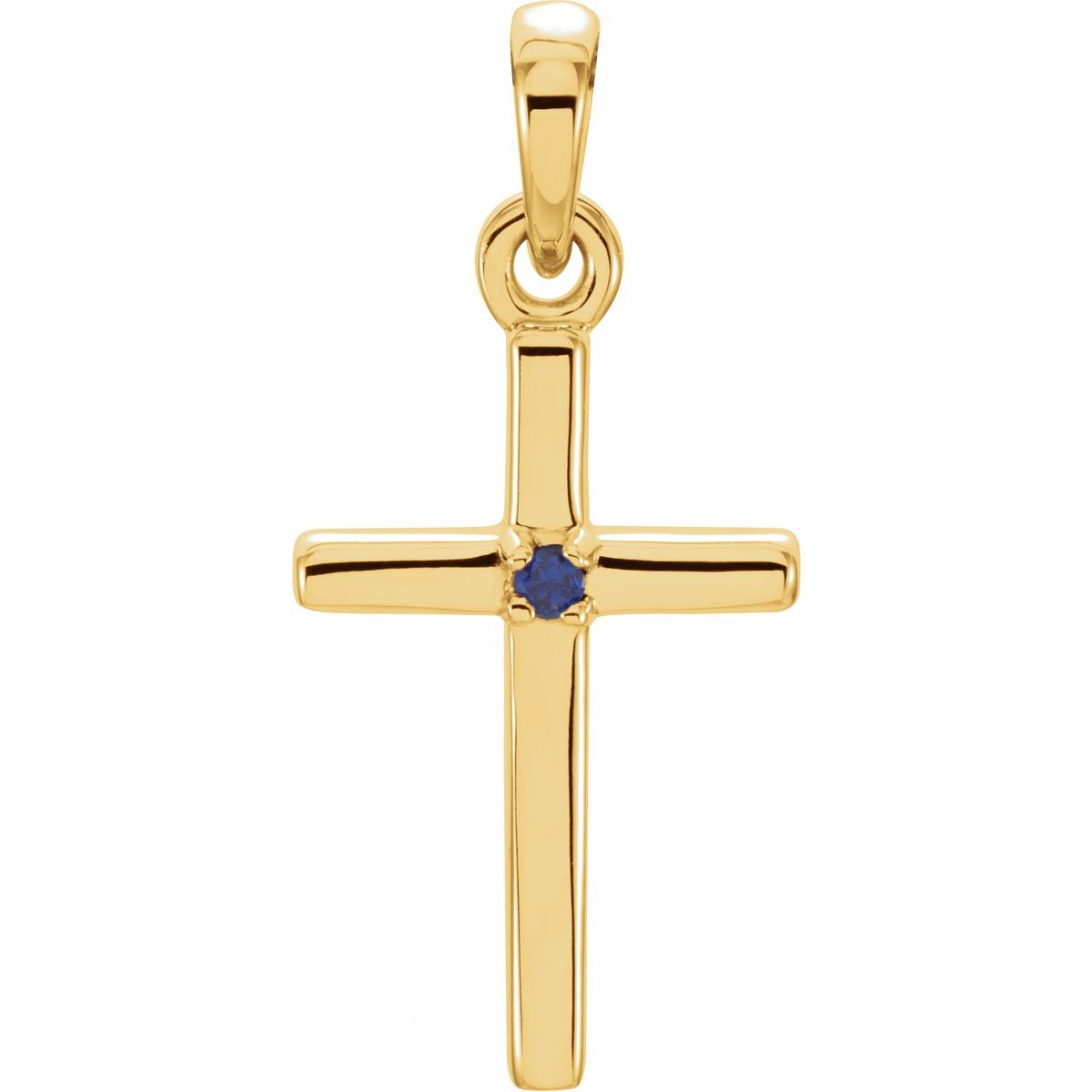 14K Yellow Gold Natural Amethyst Cross Pendant