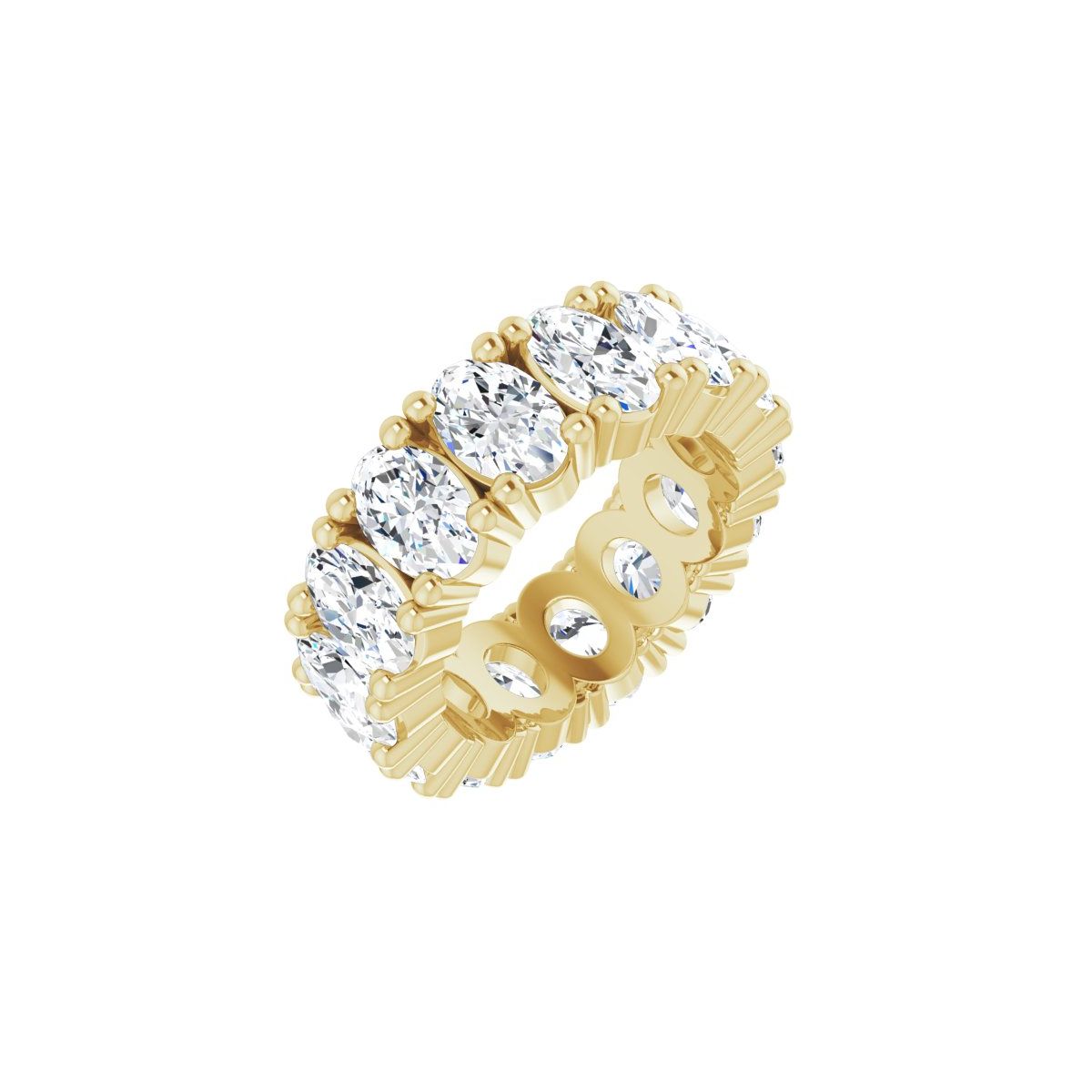 14K Yellow Gold 5 1/5 CTW Natural Diamond Eternity Band Size 4