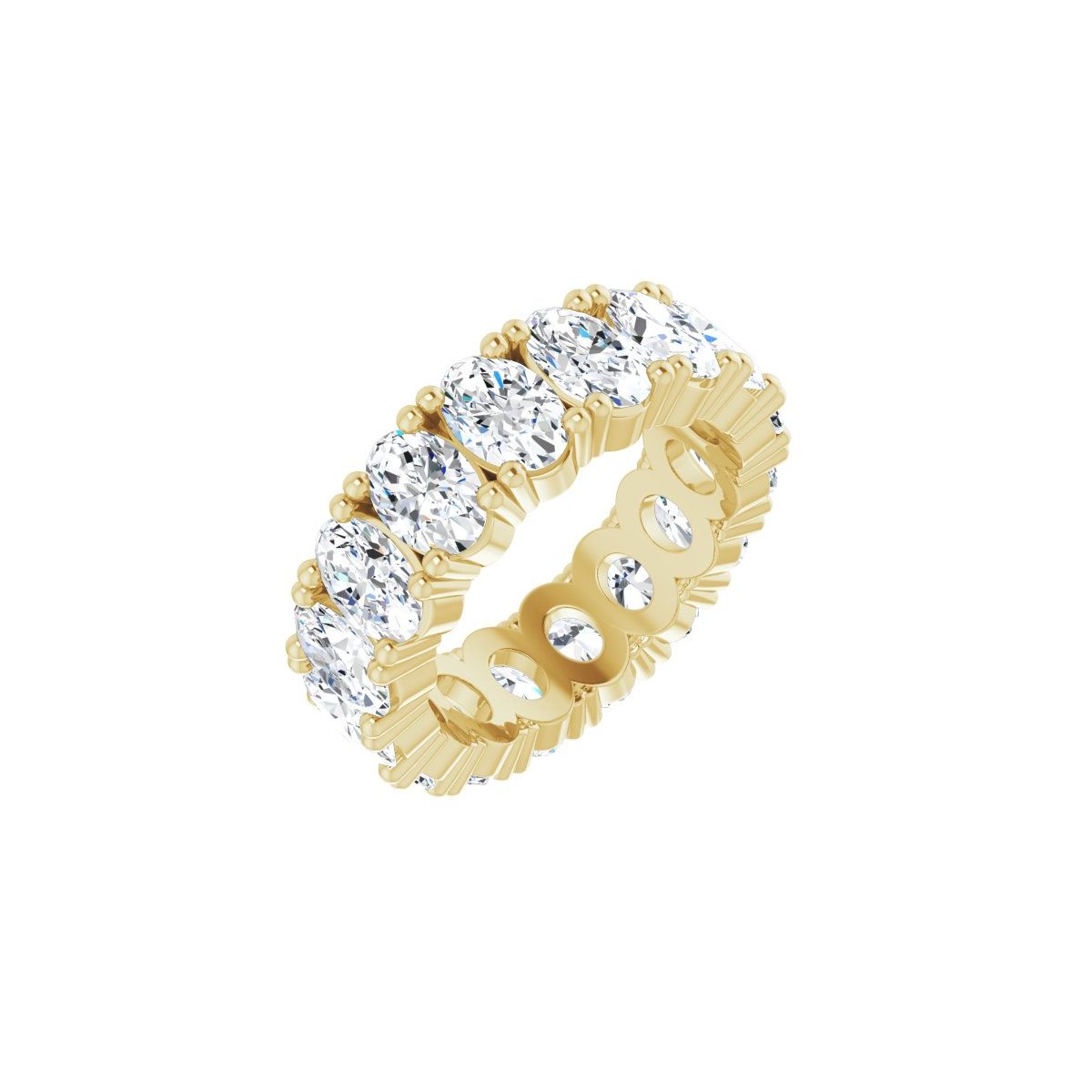 14K Yellow Gold 6 CTW Natural Diamond Eternity Band Size 6.25