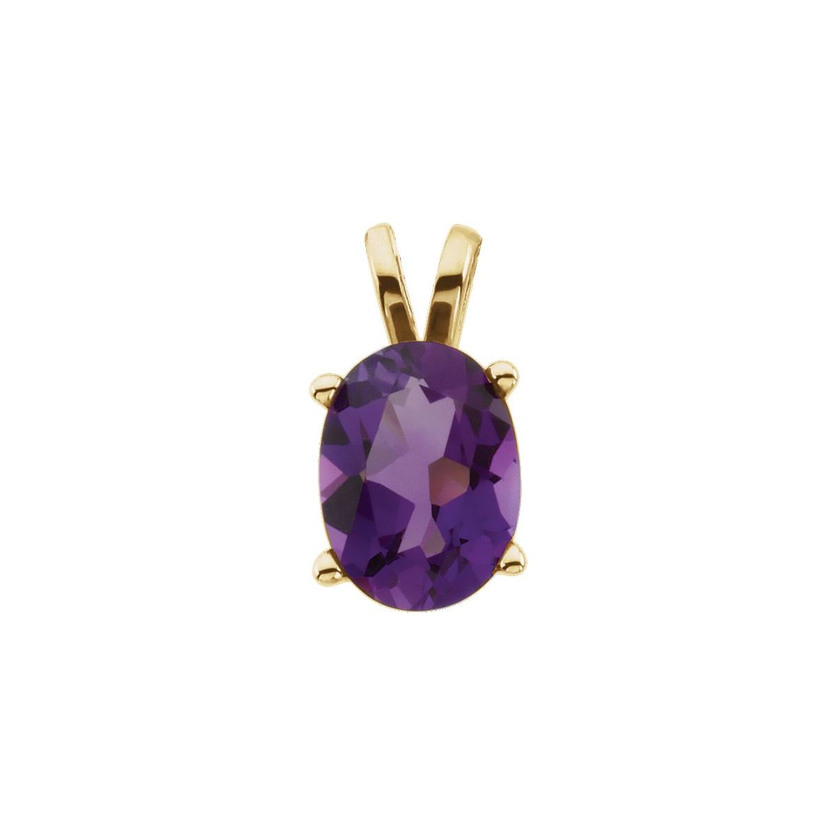 14K Yellow Gold Natural Amethyst Pendant