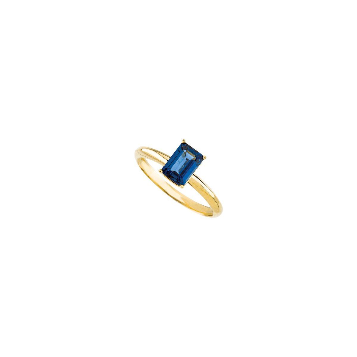 14K Yellow Gold Natural Blue Sapphire Ring