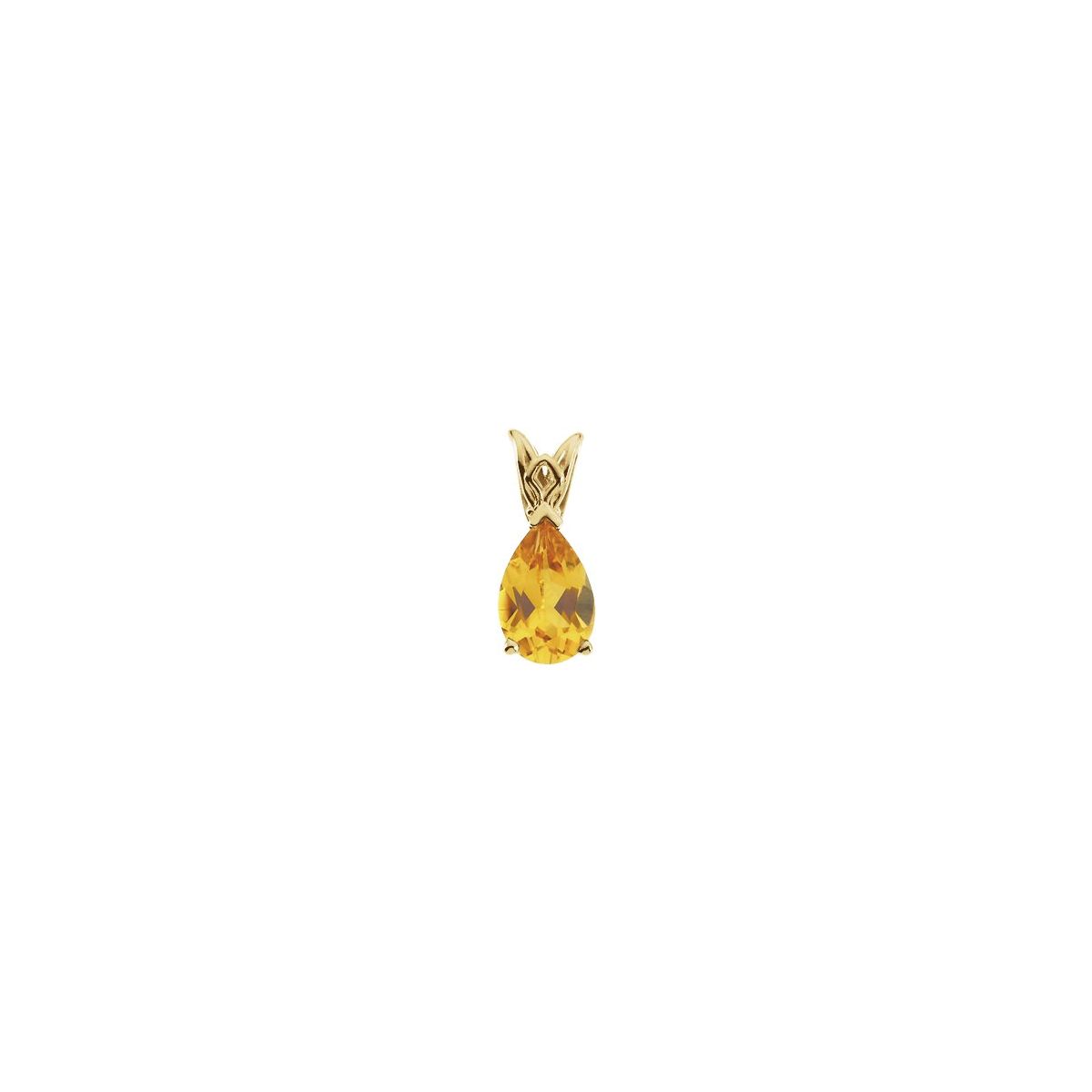 14K Yellow Gold Natural Citrine Scroll Setting® Pendant
