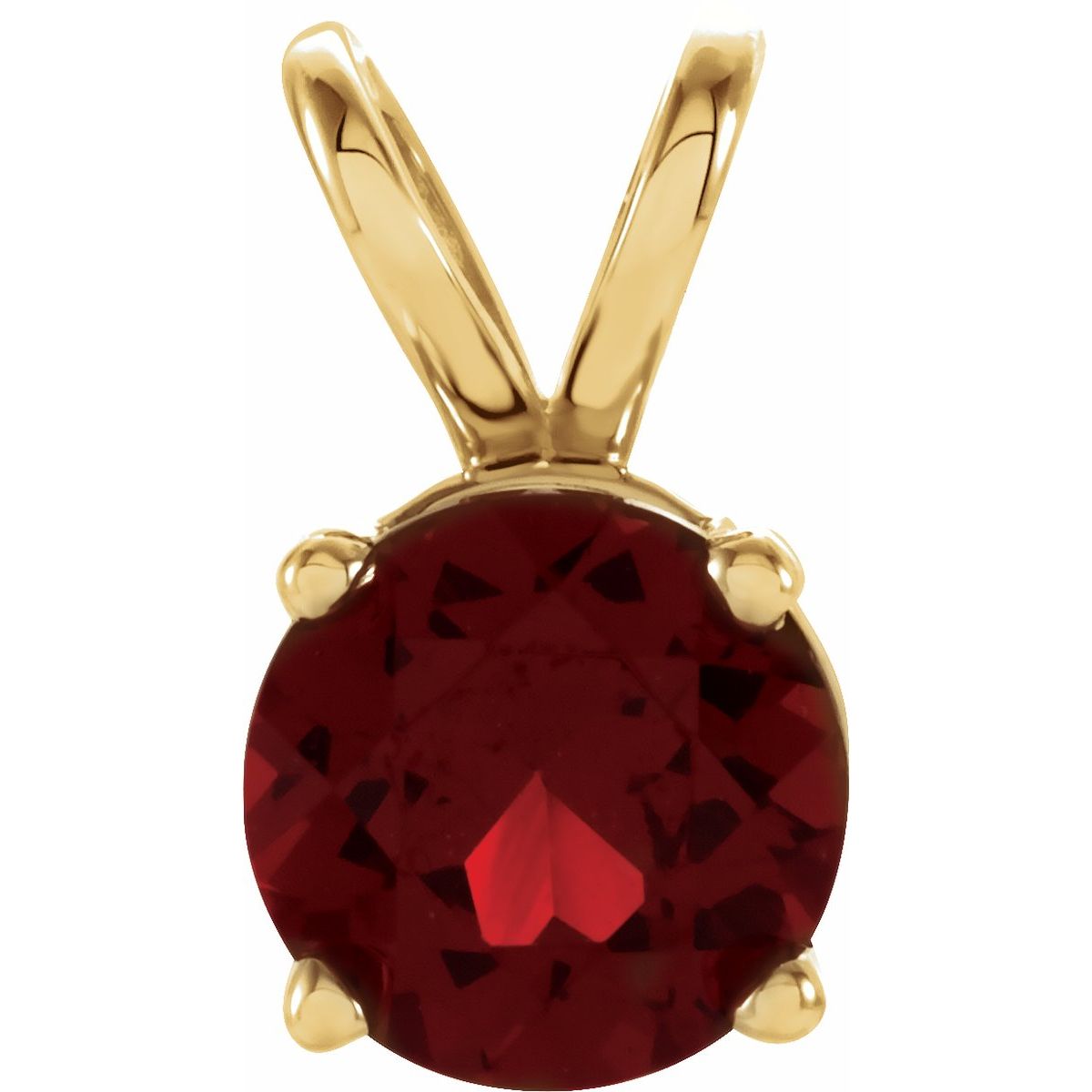 14K Yellow Gold Natural Mozambique Garnet Pendant