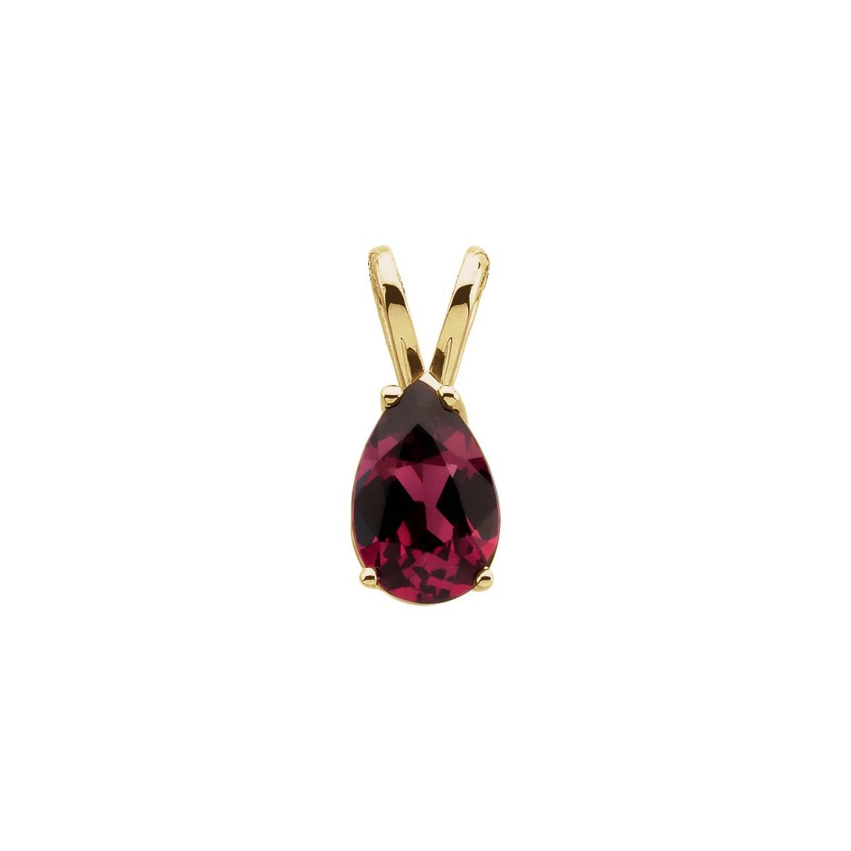 14K Yellow Gold Natural Rhodolite Garnet Pendant