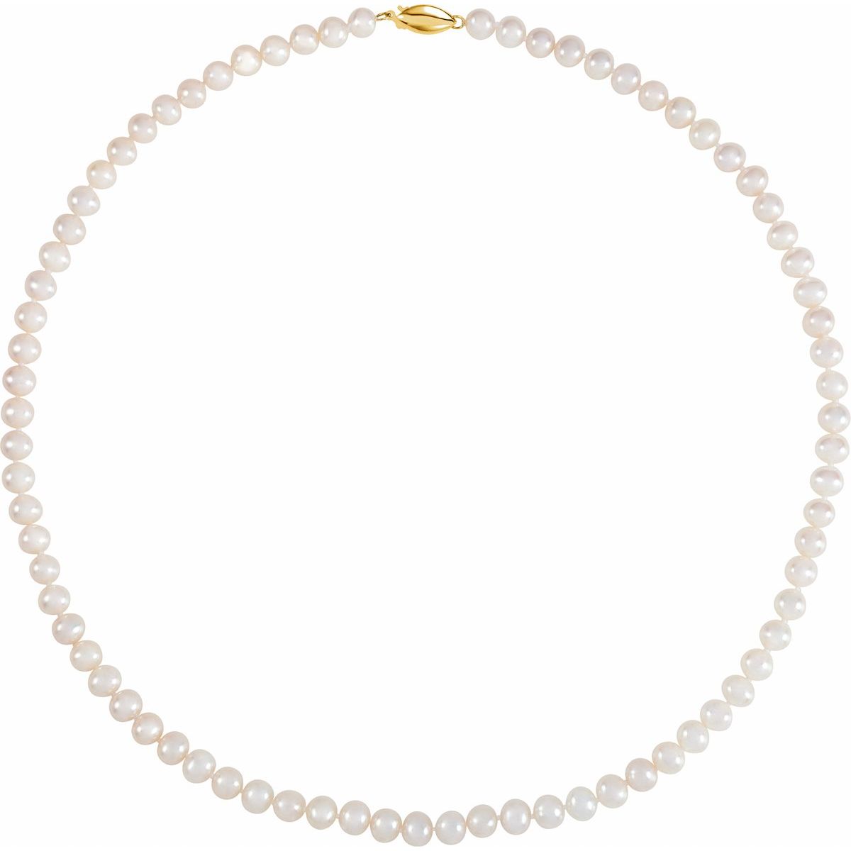 14K Yellow Gold Panache® Cultured White Freshwater Pearl 18" Necklace