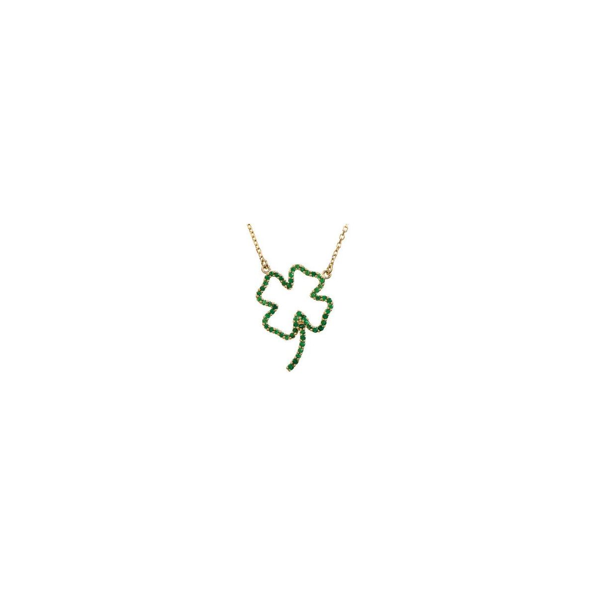 14K Yellow Gold Tsavorite Garnet 16" Necklace