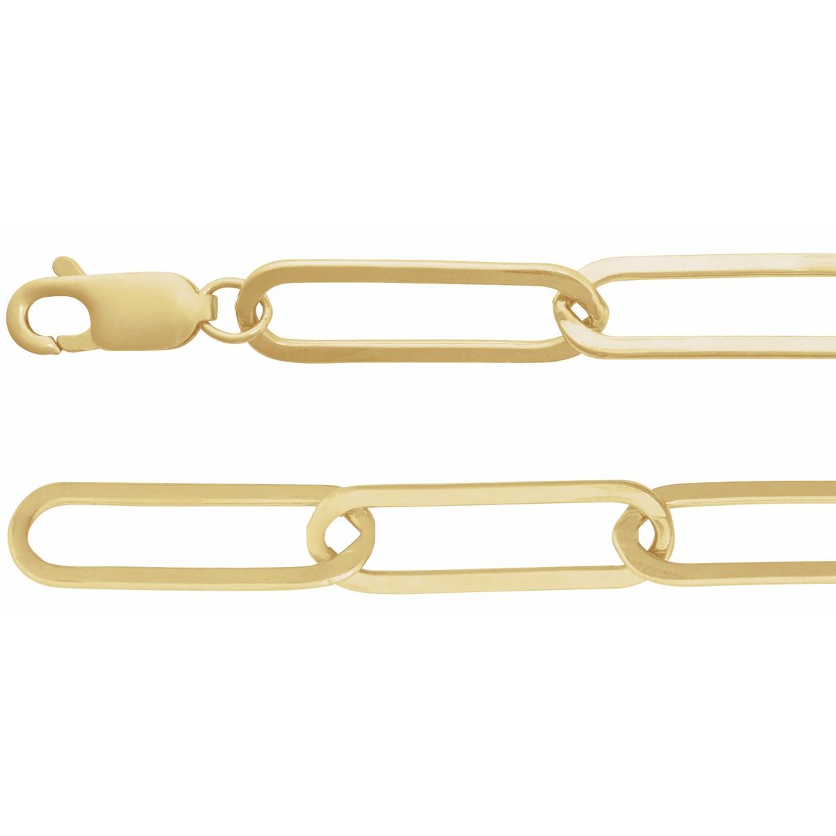 14K Yellow Gold-Filled 6.2 mm Paperclip-Style 7" Chain