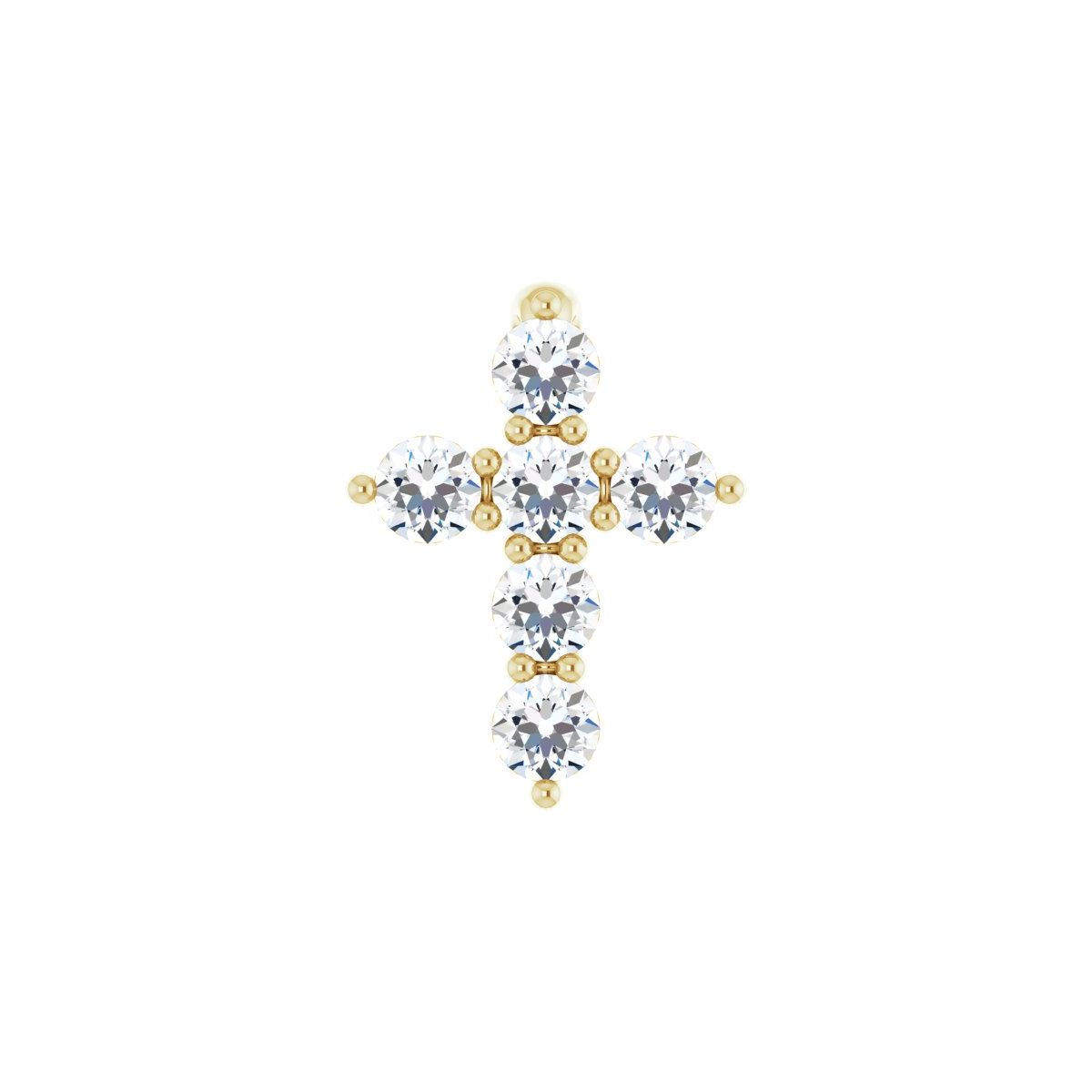 14K Yellow Gold 1/6 CTW Lab-Grown Diamond Cross Pendant