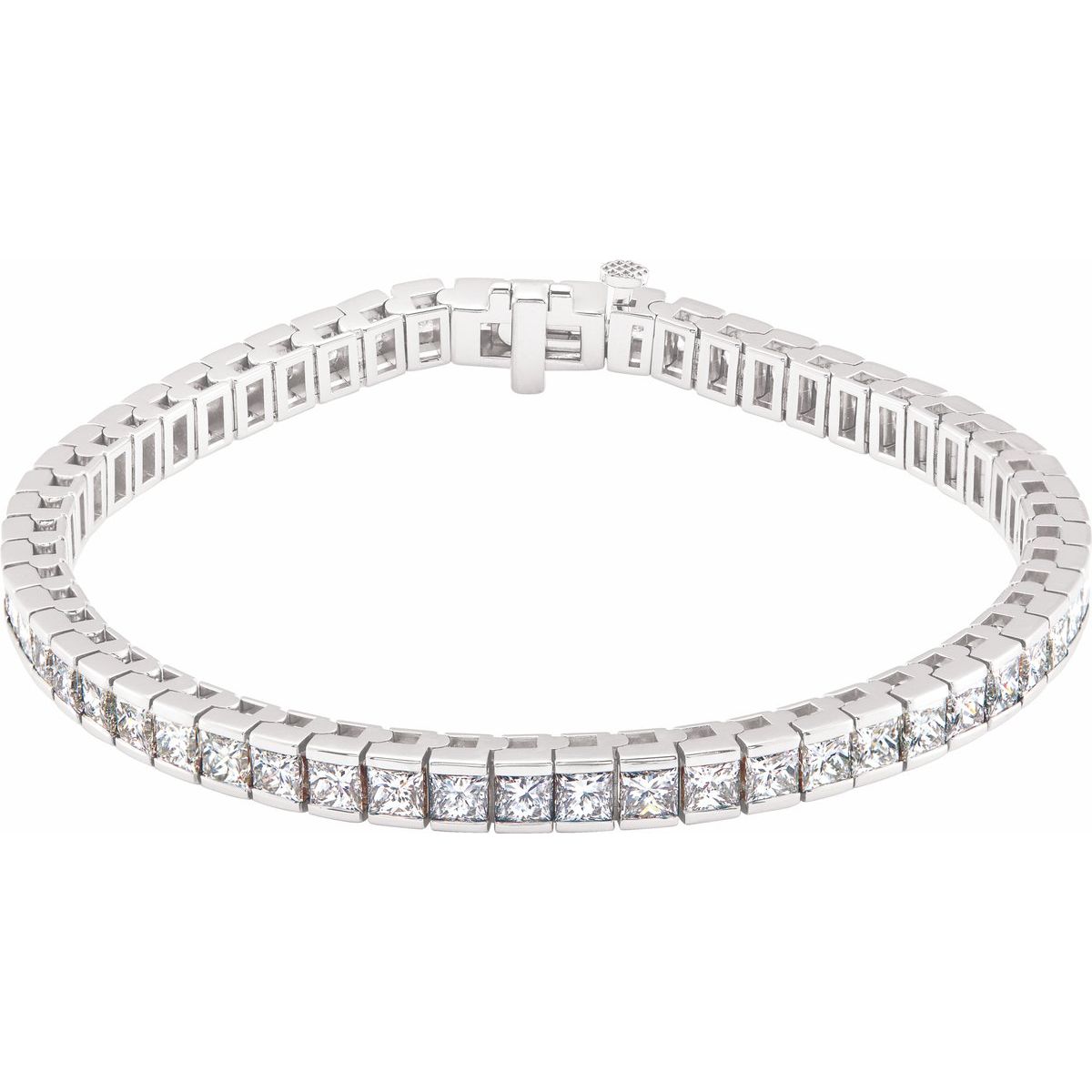 18K White Gold 9 1/3 CTW Natural Diamond Line 7 1/4" Bracelet
