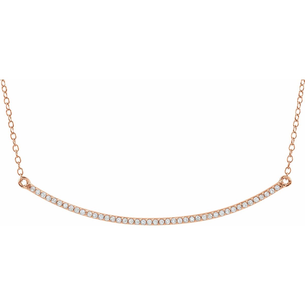 14K Rose Gold 1/6 CTW Natural Diamond Bar 16-18" Necklace