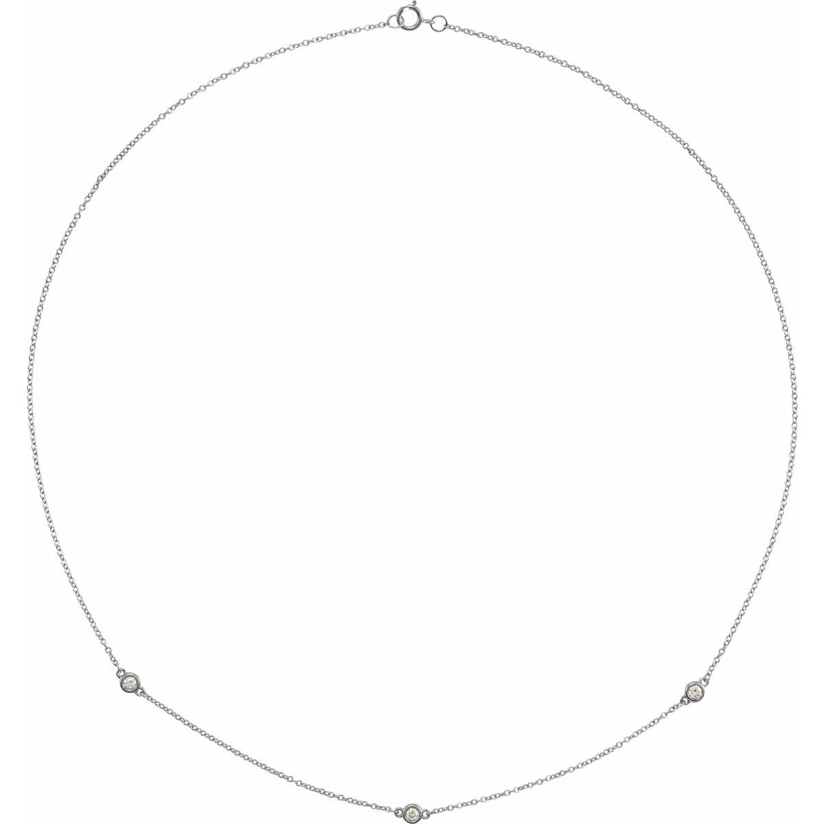 Sterling Silver 1/5 CTW Natural Diamond 3-Station 18" Necklace