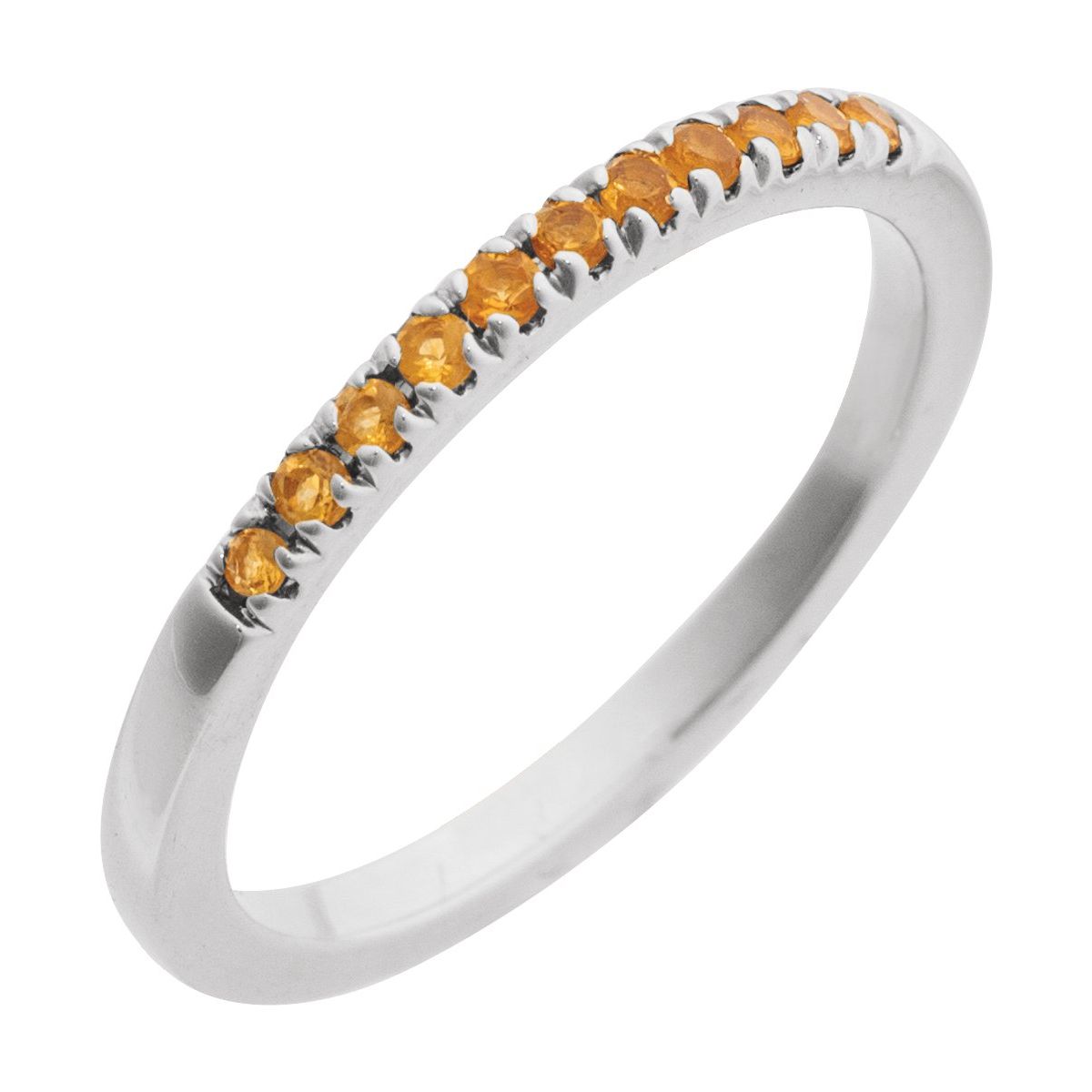 Sterling Silver Natural Citrine Stackable Ring