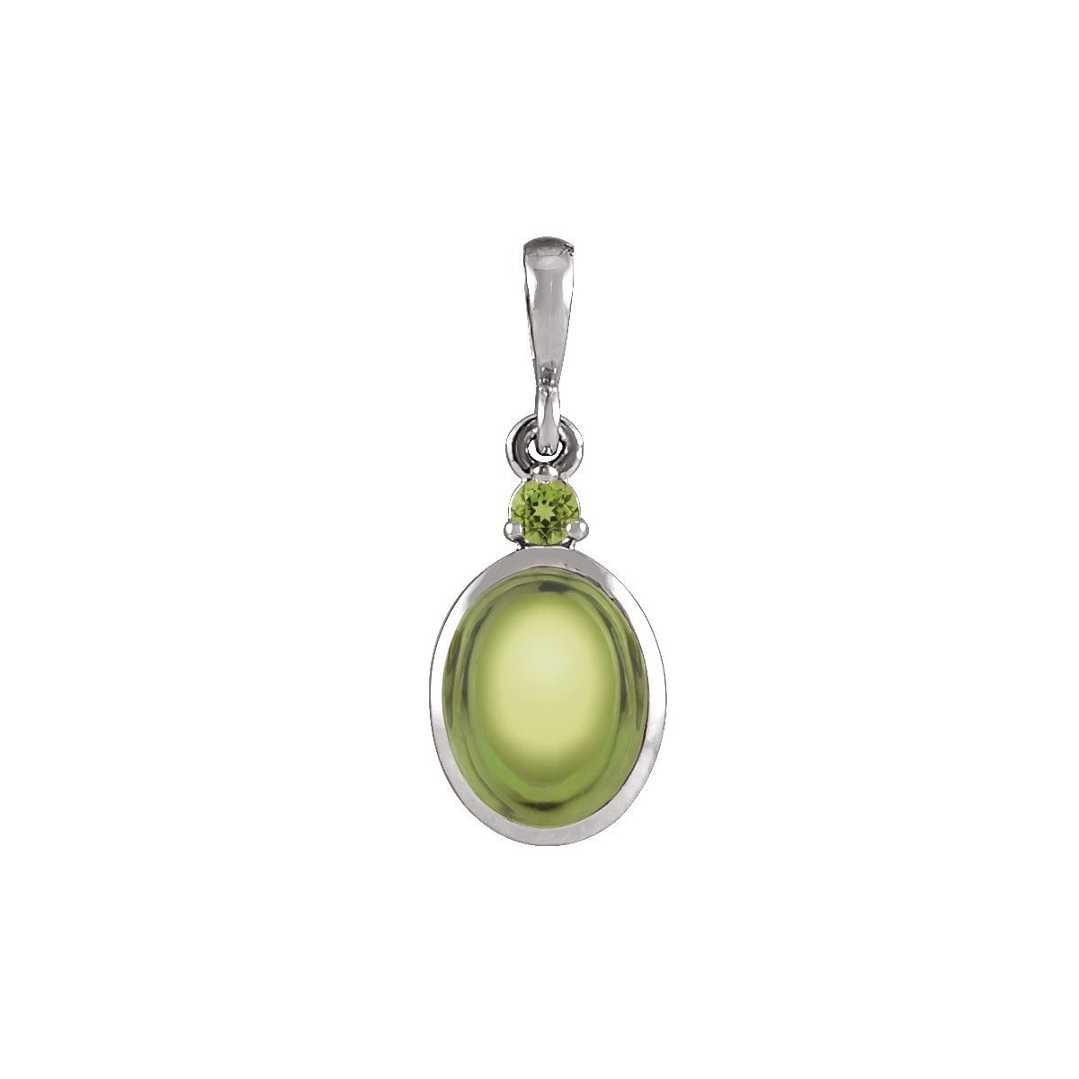 Sterling Silver 5x3 mm Natural Peridot Pendant