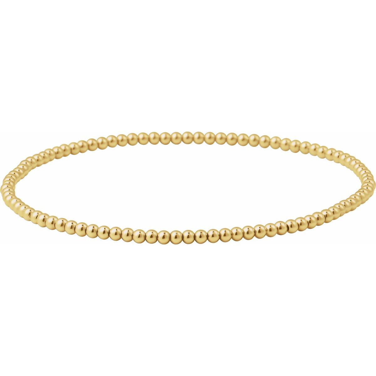 14K Yellow Gold-Filled 2 mm Elastic Bead 6 1/2" Bracelet