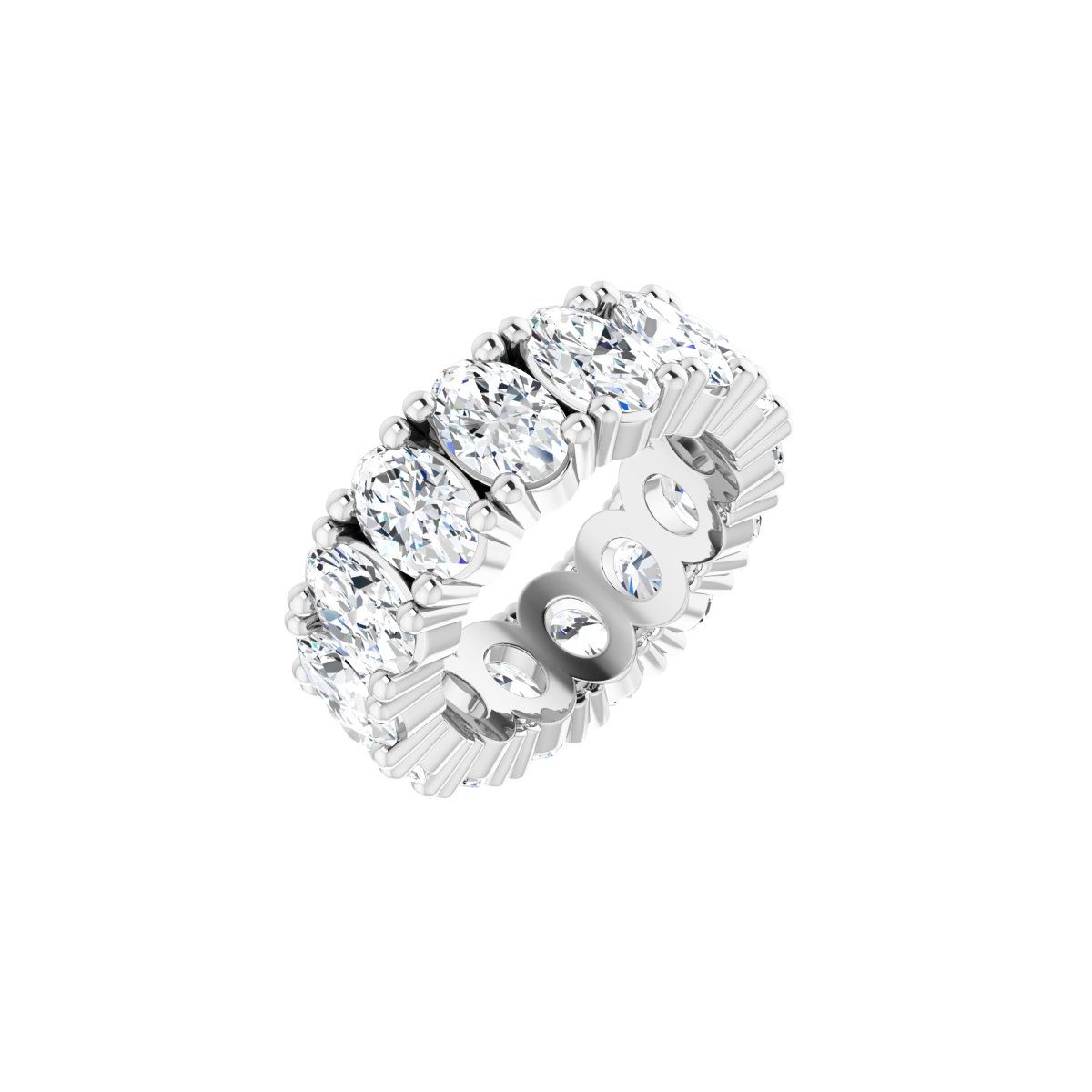 Platinum 5 1/5 CTW Natural Diamond Eternity Band Size 4