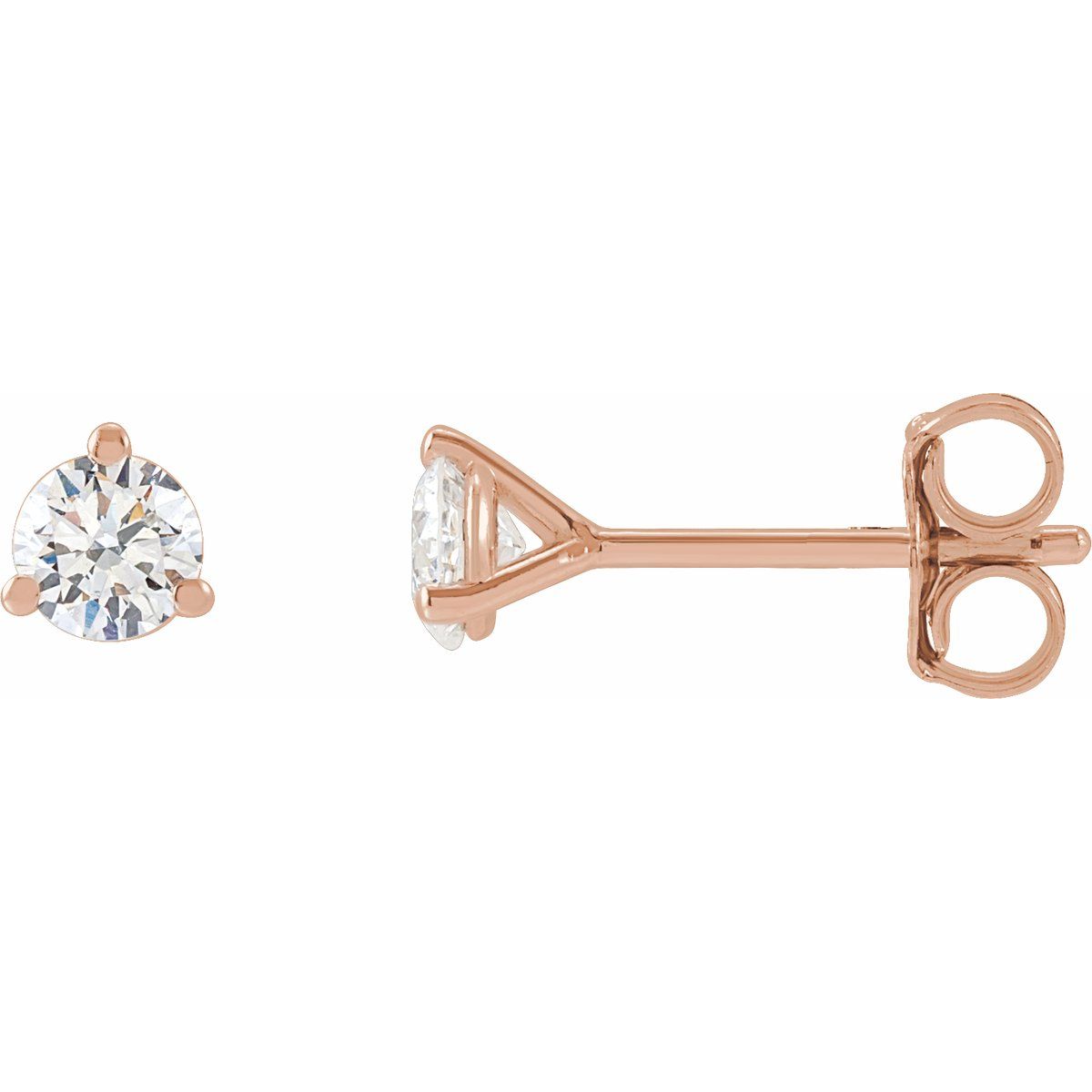 14K Rose Gold 1/8 CTW Lab-Grown Diamond Stud Earrings