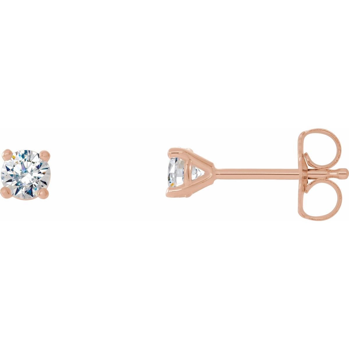14K Rose Gold 1/8 CTW Lab-Grown Diamond Stud Earrings