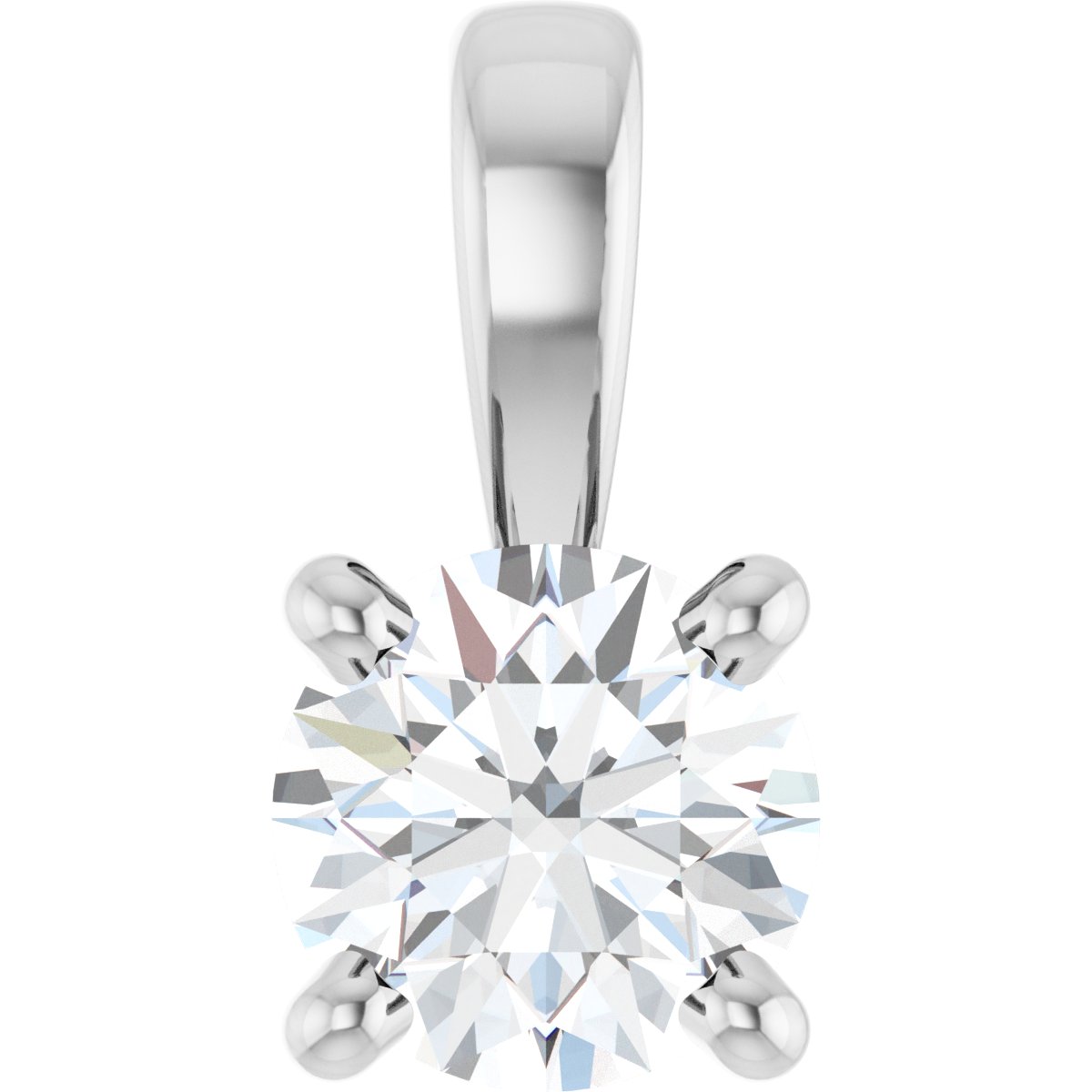 14K White Gold 1/4 CT Lab-Grown Diamond Pendant