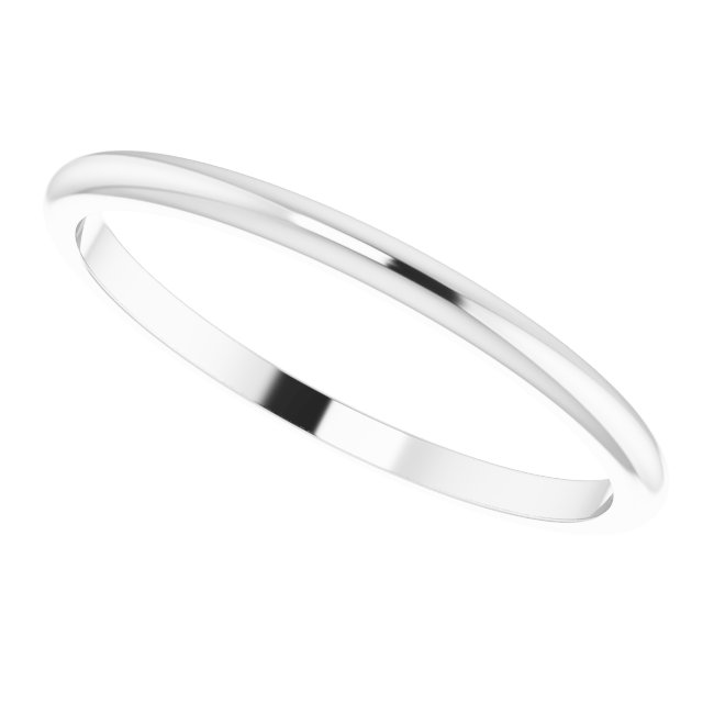 10K White Gold 1.5 mm Half Round Band Size 7 - Image 5