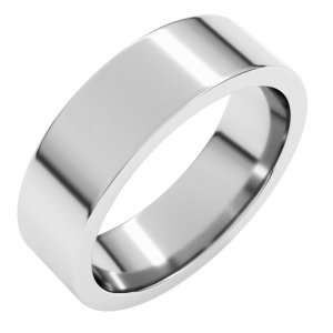 10K White Gold 6 mm Comfort-Fit Flat Band Size 6