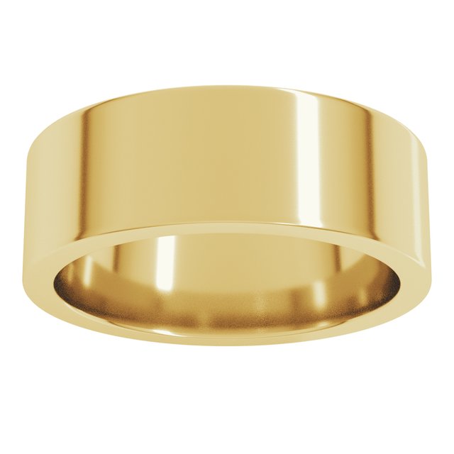 10K Yellow Gold 7 mm Comfort-Fit Flat Band Size 9.5 - Image 3