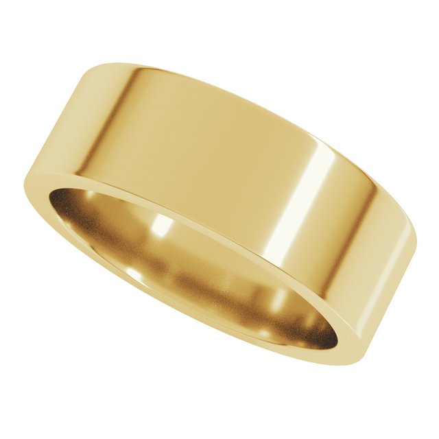 10K Yellow Gold 7 mm Comfort-Fit Flat Band Size 9.5 - Image 5
