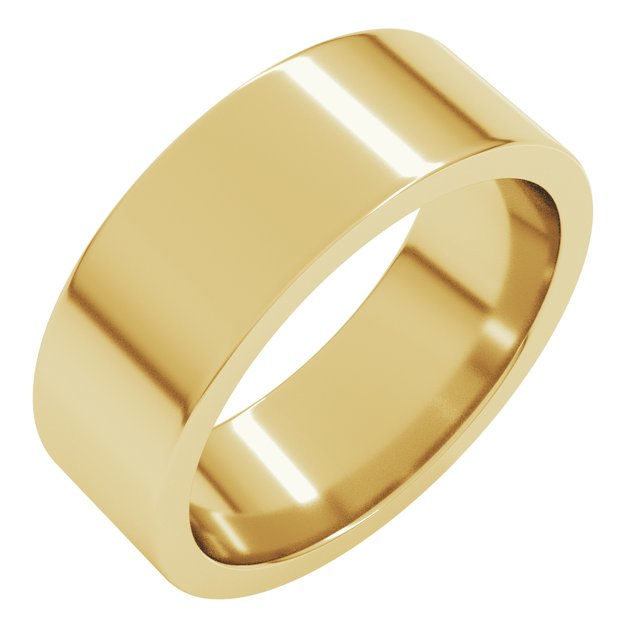 10K Yellow Gold 7 mm Comfort-Fit Flat Band Size 9.5