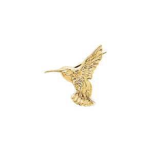 10K Yellow Gold Hummingbird Brooch