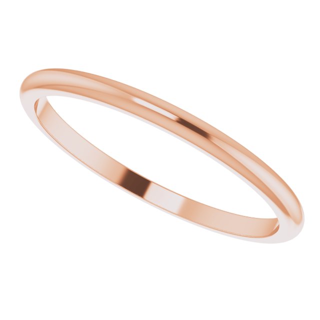 14K Rose Gold 1.5 mm Half Round Band Size 4.5 - Image 5
