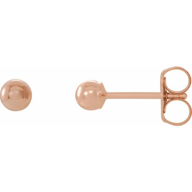14K Rose Gold 3 mm Ball Earrings