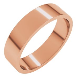 14K Rose Gold 5 mm Flat Band