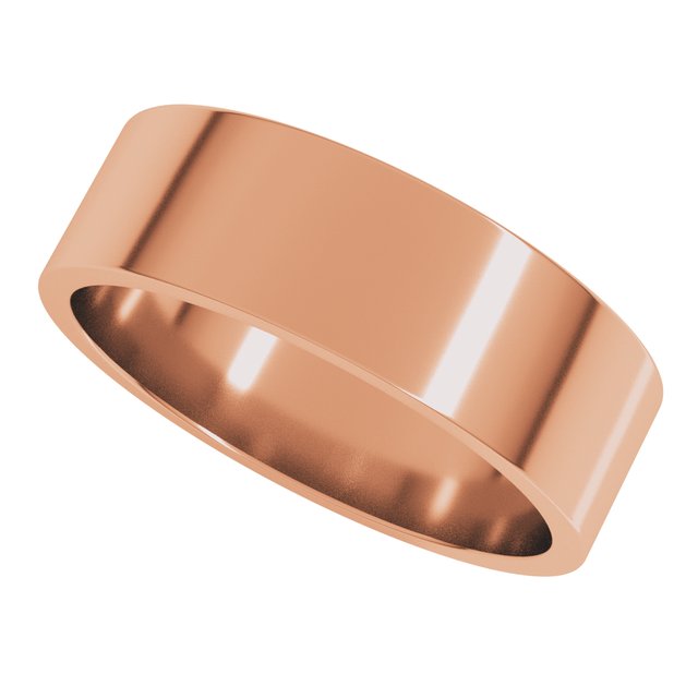 14K Rose Gold 6 mm Flat Band Size 10 - Image 5