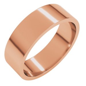 14K Rose Gold 6 mm Flat Band Size 10