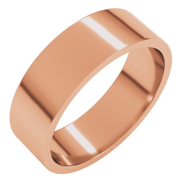 14K Rose Gold 6 mm Flat Band Size 10