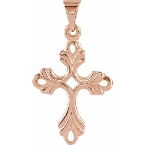 14K Rose Gold Cross Pendant