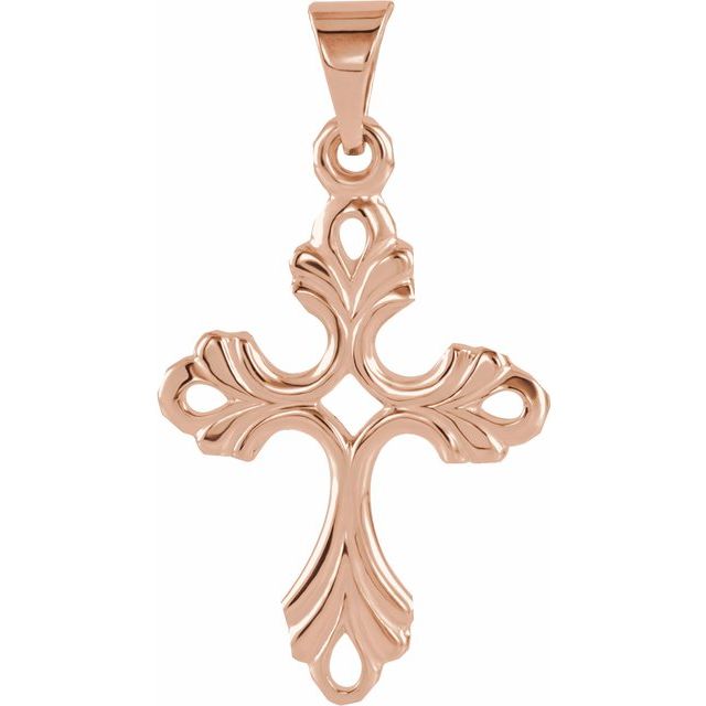 14K Rose Gold Cross Pendant