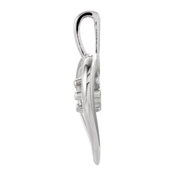14K White Gold .02 CT Natural Diamond Heart Pendant - Image 2