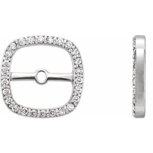 14K White Gold .08 CTW Natural Diamond Halo-Style Earring Jackets