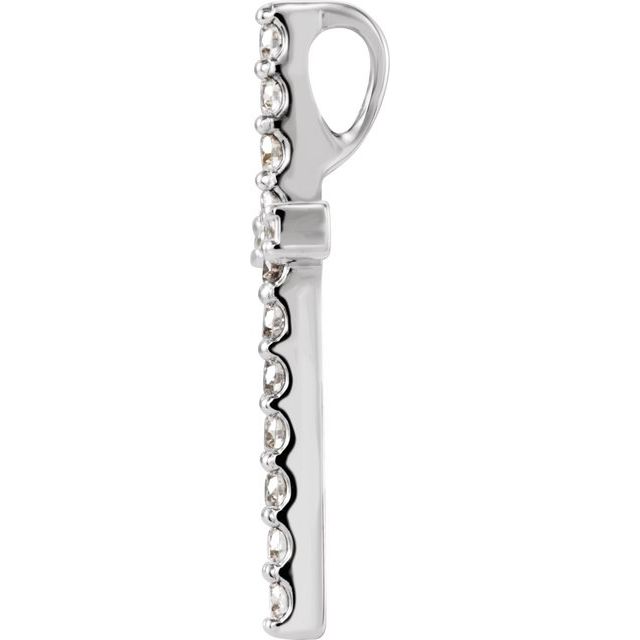 14K White Gold 1/2 CTW Natural Diamond Petite Cross Pendant - Image 2
