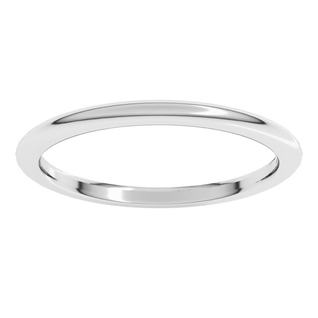 14K White Gold 1.5 mm Comfort-Fit Half Round Band Size 5.5 - Image 3