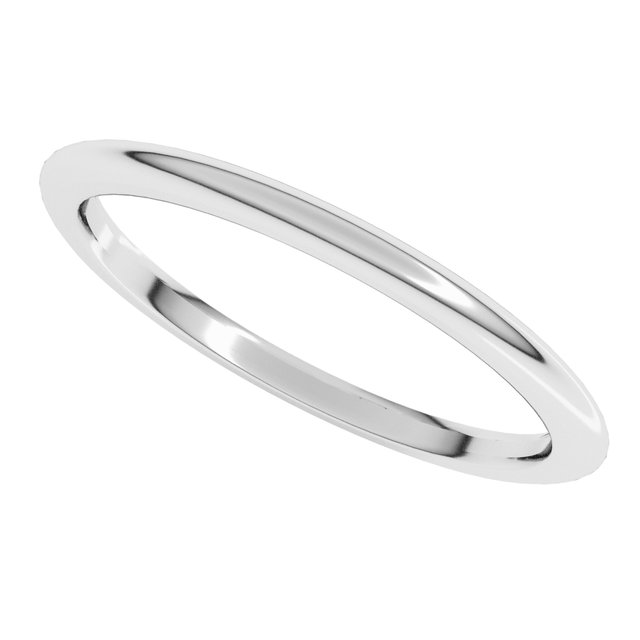 14K White Gold 1.5 mm Comfort-Fit Half Round Band Size 5.5 - Image 5
