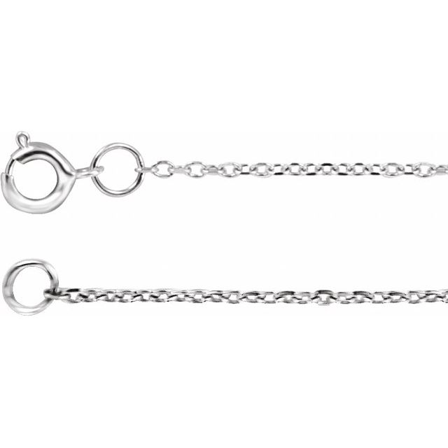 14K White Gold 1 mm Adjustable Diamond-Cut Cable 16-18" Chain